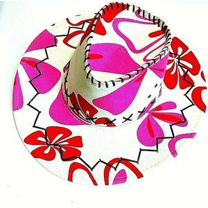 Cowgirl Western Redeo Hawiian Hibiscus Floral Hat
